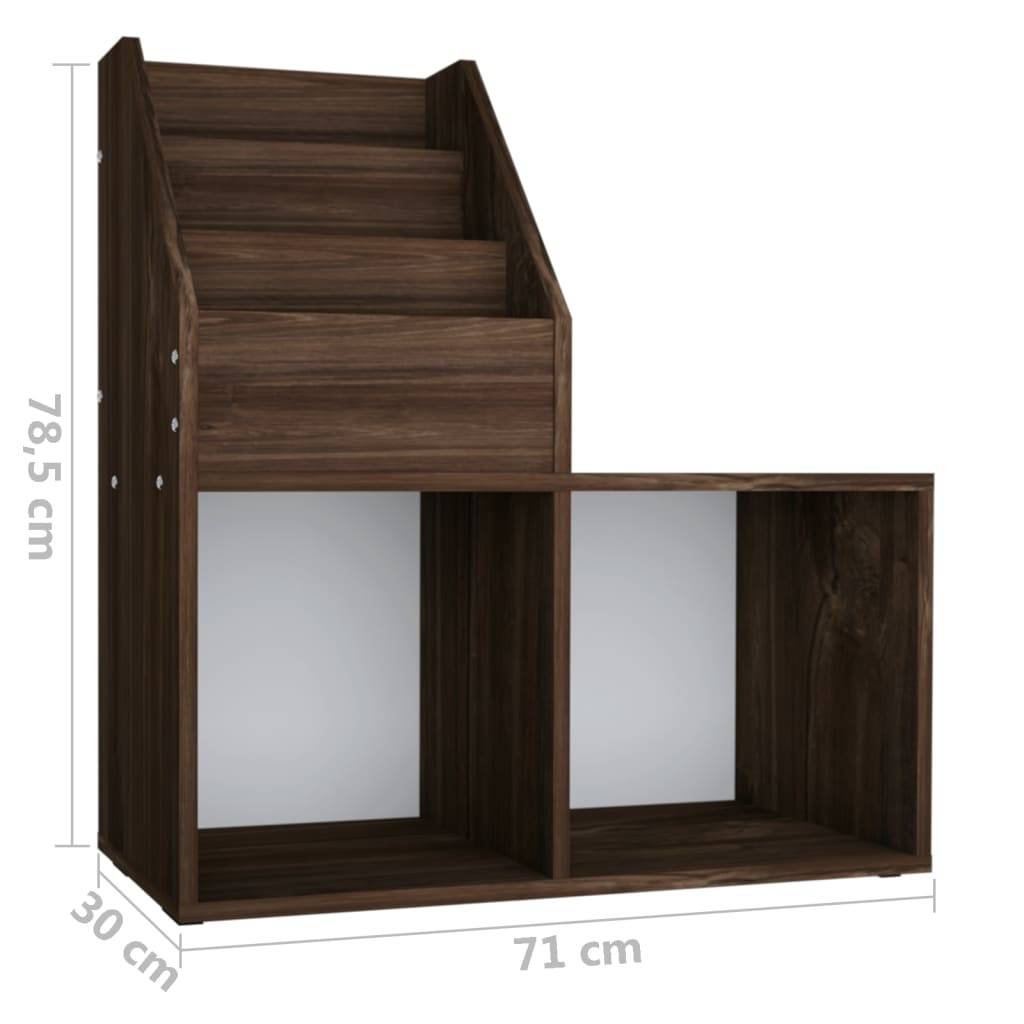vidaXL Kinder-Bücherregal Räuchereiche 71x30x78,5 cm Holzwerkstoff