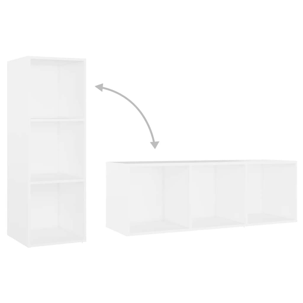 vidaXL TV-Schränke 4 Stk. Weiß 107x35x37 cm Holzwerkstoff
