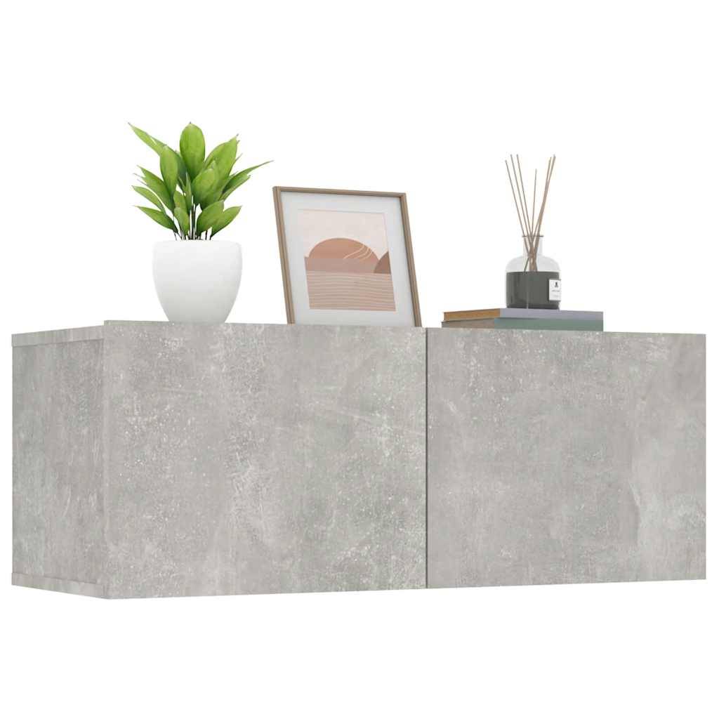 vidaXL TV-Schränke 2 Stk. Betongrau 80x30x30 cm Holzwerkstoff
