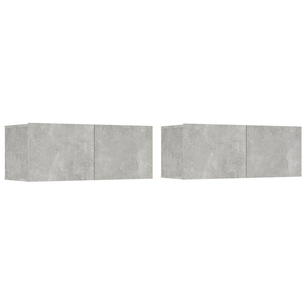 vidaXL TV-Schränke 2 Stk. Betongrau 80x30x30 cm Holzwerkstoff