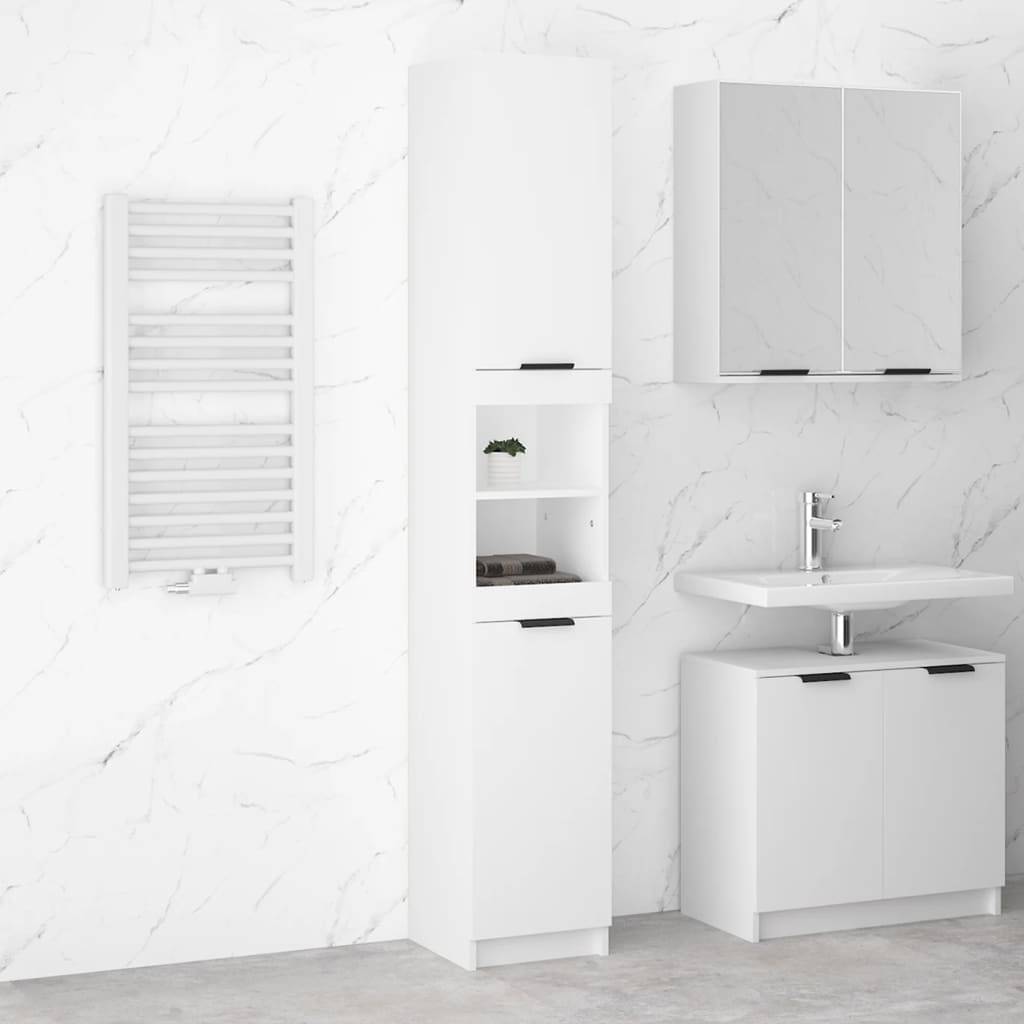 vidaXL Badschrank Weiß 32x34x188,5 cm Holzwerkstoff