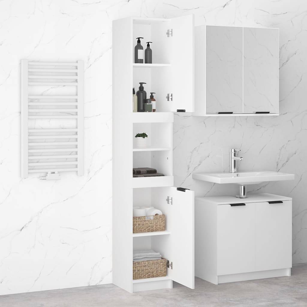 vidaXL Badschrank Weiß 32x34x188,5 cm Holzwerkstoff