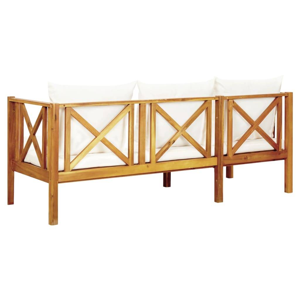 vidaXL 3-Sitzer-Gartenbank mit Kissen 179 cm Massivholz Akazie