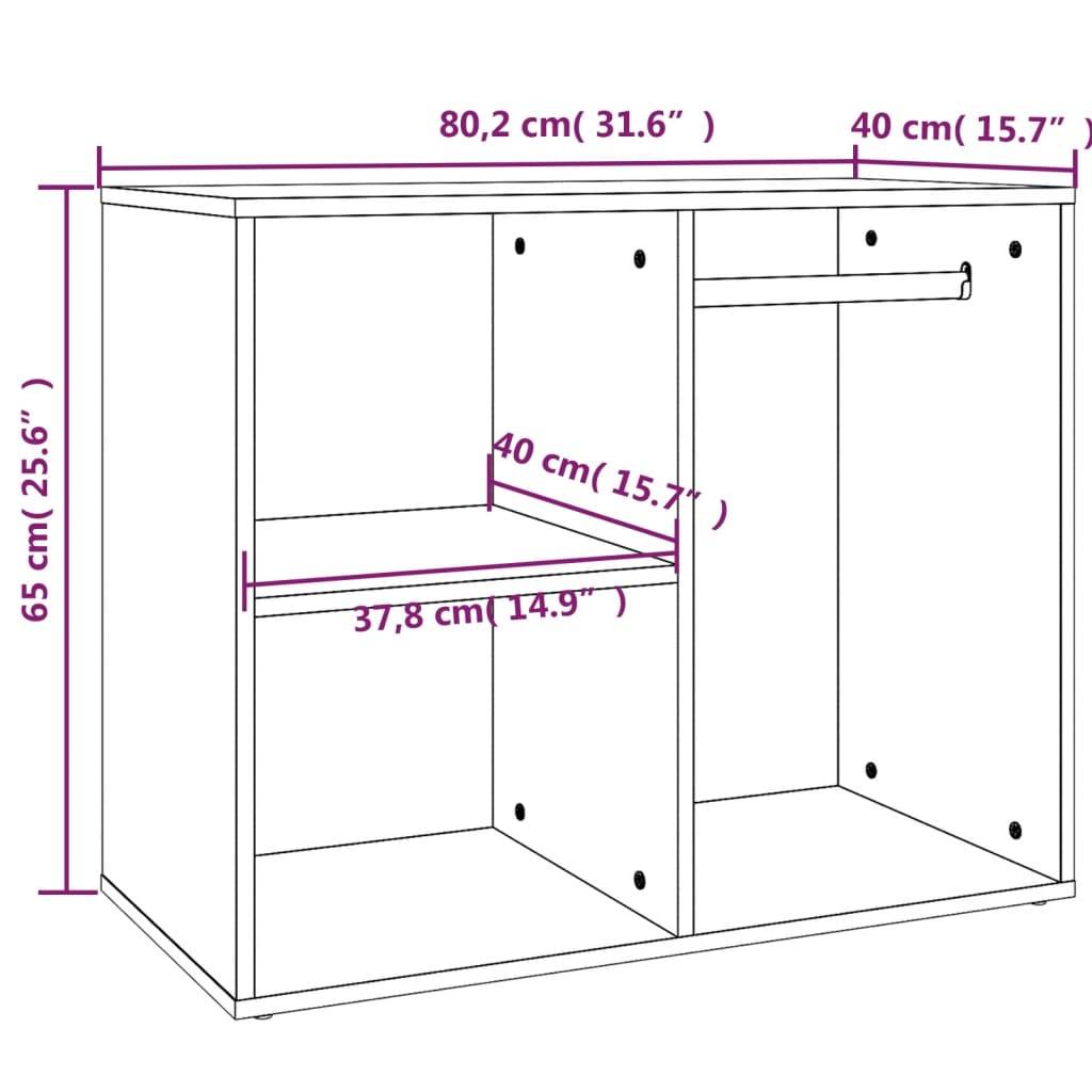 vidaXL Regal für Schminktisch Sonoma-Eiche 80x40x65 cm Holzwerkstoff