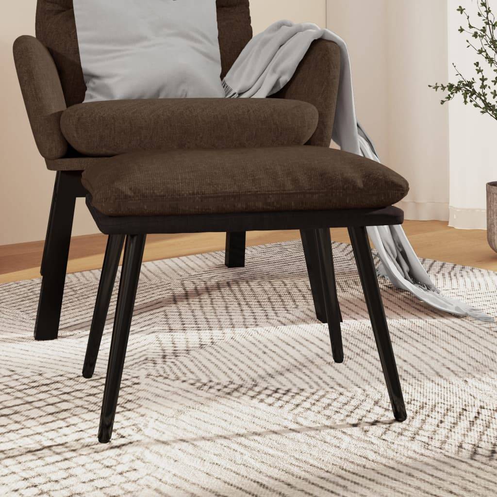 vidaXL Fußhocker Braun 45x29,5x35 cm Stoff und Kunstleder