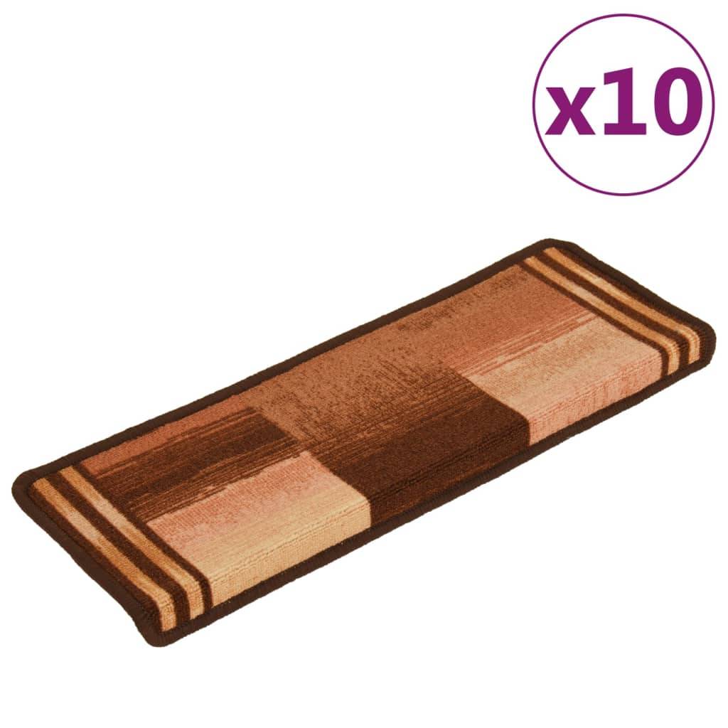 vidaXL Stufenmatten Selbstklebend 10 Stk. 65x21x4 cm Braun