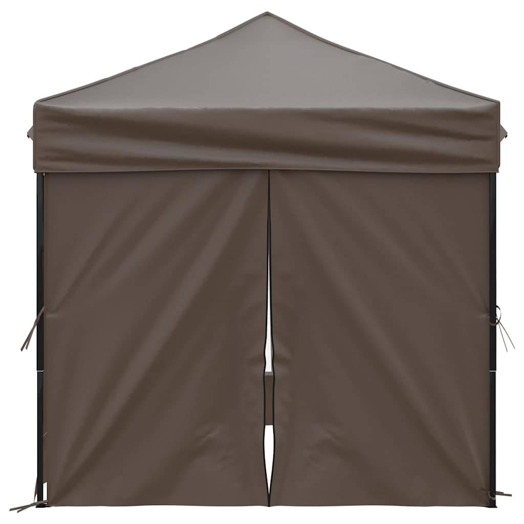 vidaXL Partyzelt Faltbar mit Seitenwänden Taupe 2x2 m