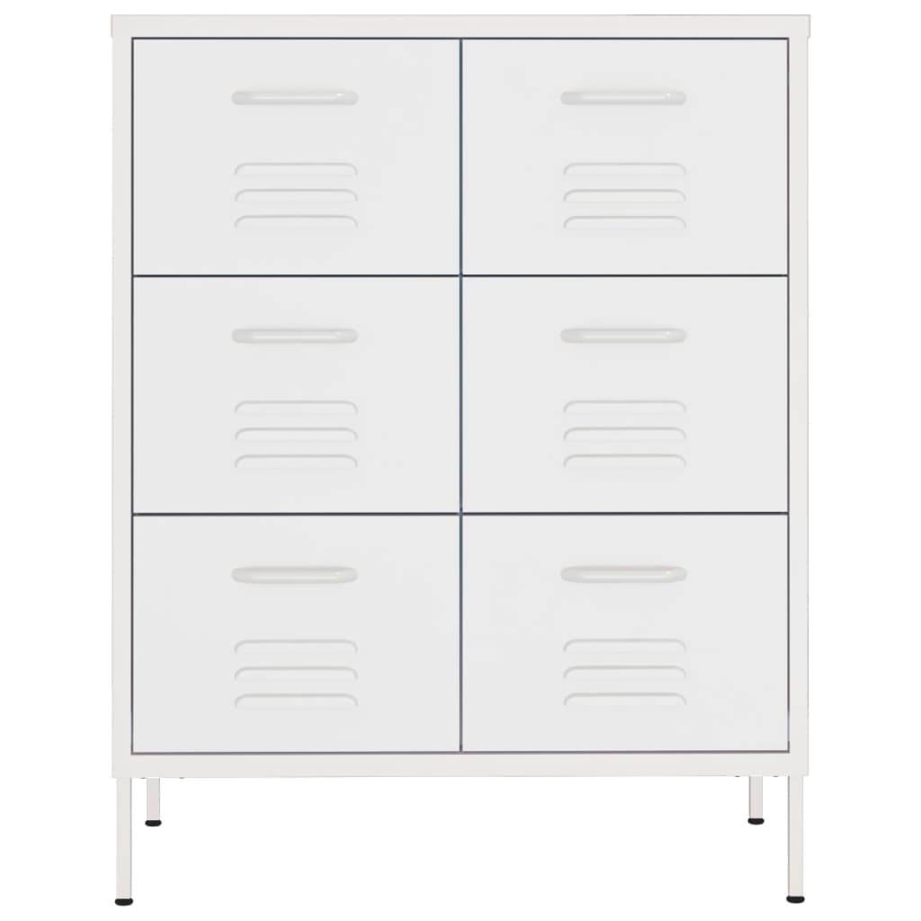 vidaXL Schubladenschrank Weiß 80x35x101,5 cm Stahl
