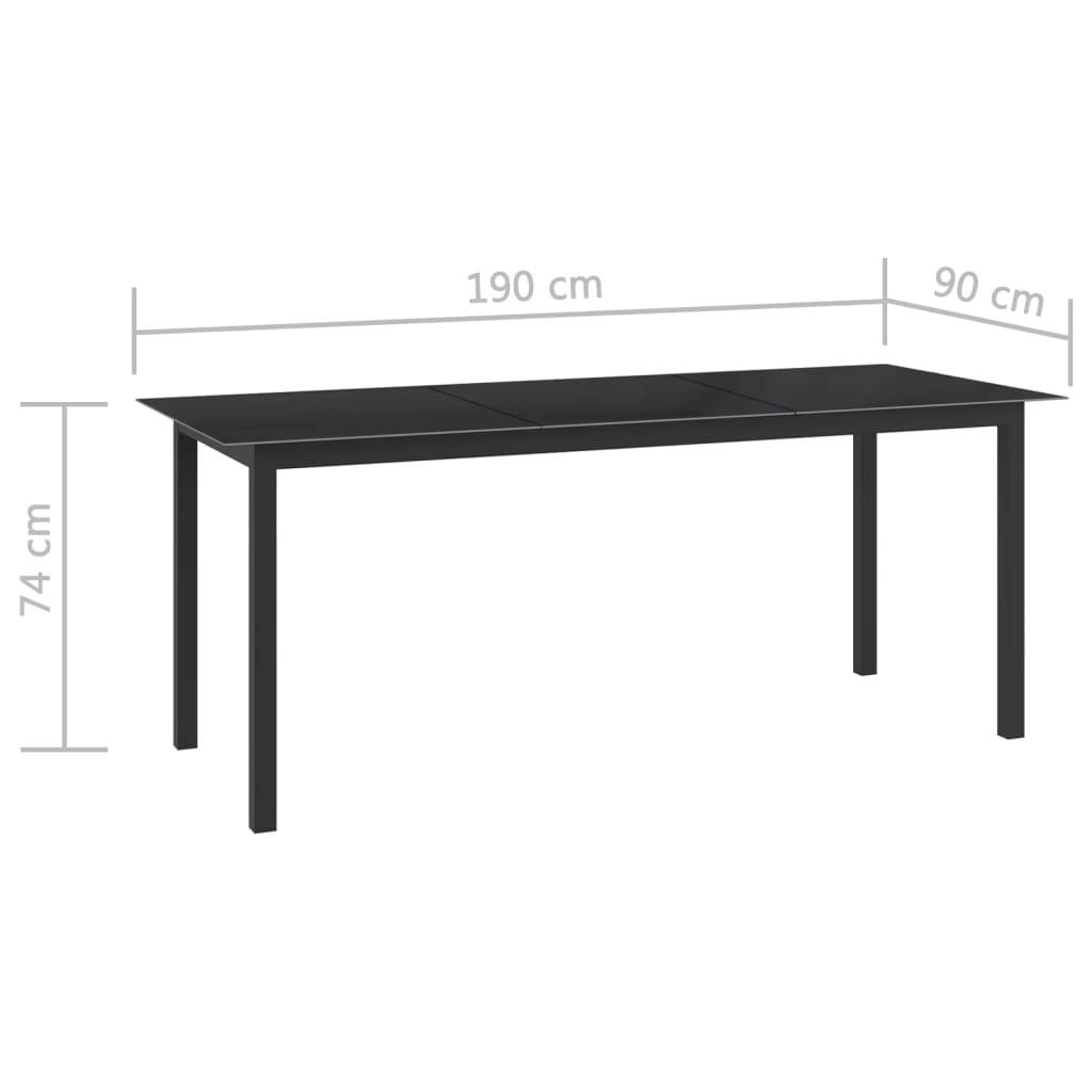 vidaXL 9-tlg. Garten-Essgruppe Aluminium Anthrazit