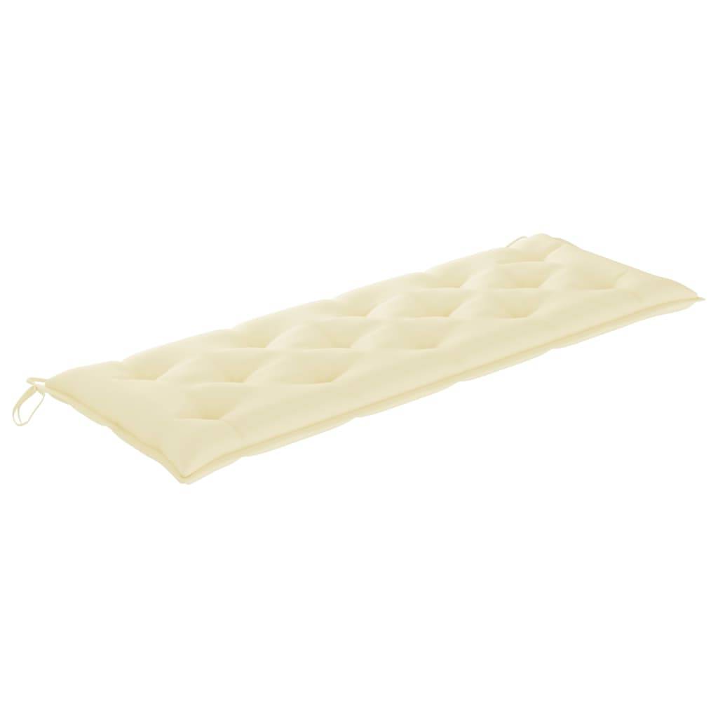 vidaXL Stapelbare Gartenbank mit Auflage 159 cm Massivholz Teak