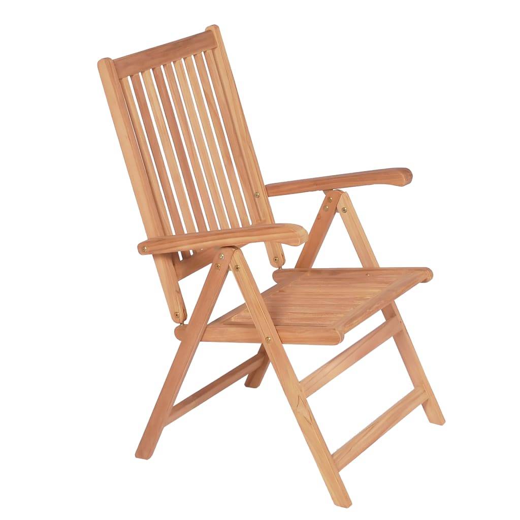vidaXL Verstellbare Gartenstühle 4 Stk. Massivholz Teak