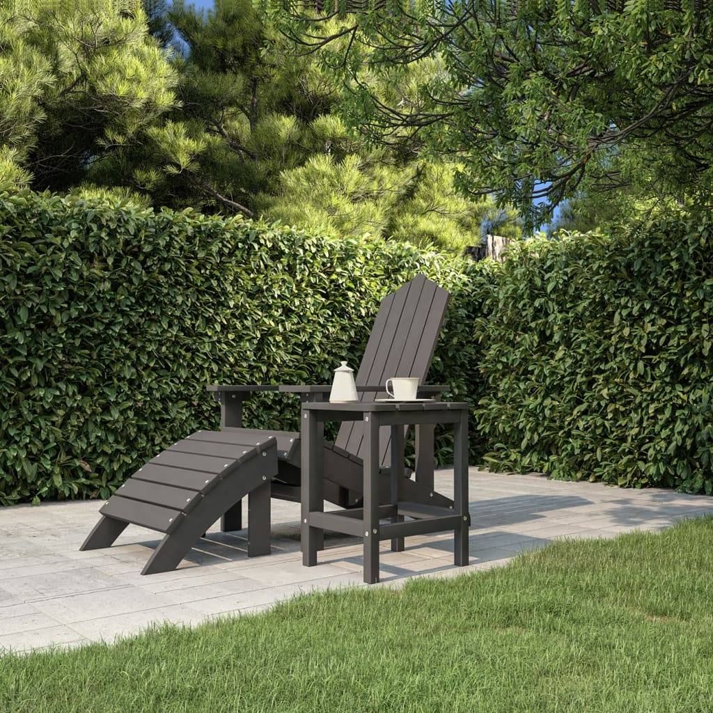 vidaXL Garten Adirondack-Tisch Anthrazit 38x38x46 cm HDPE
