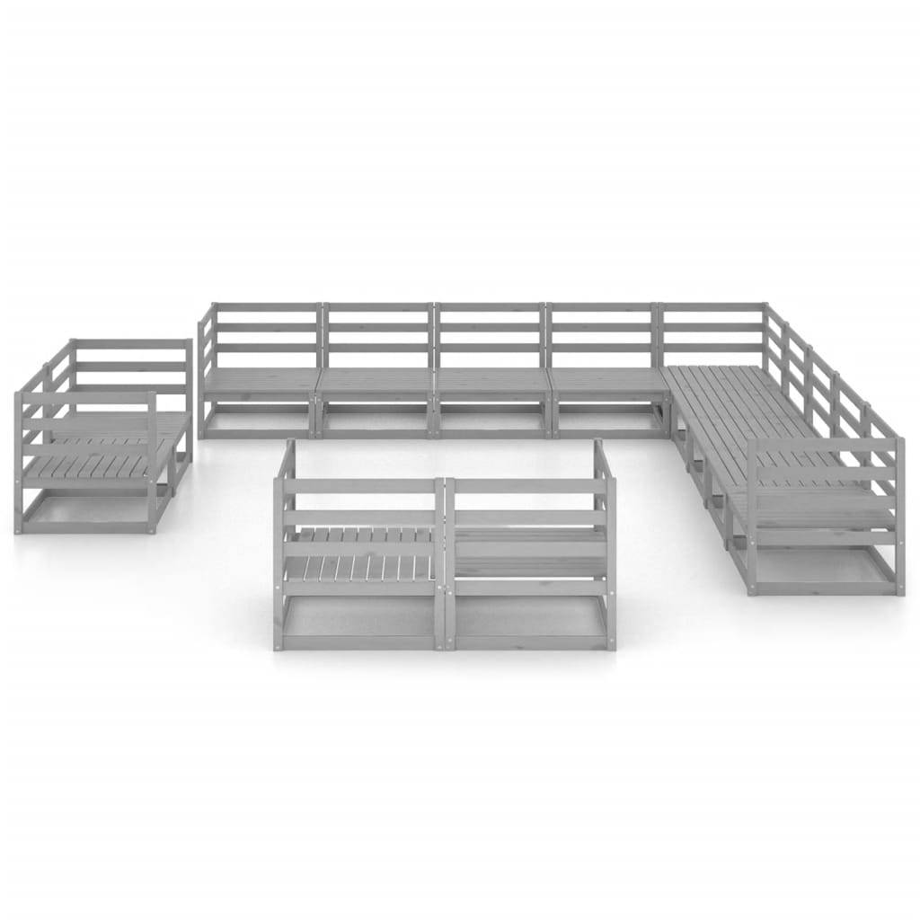vidaXL 13-tlg. Garten-Lounge-Set Massivholz Kiefer