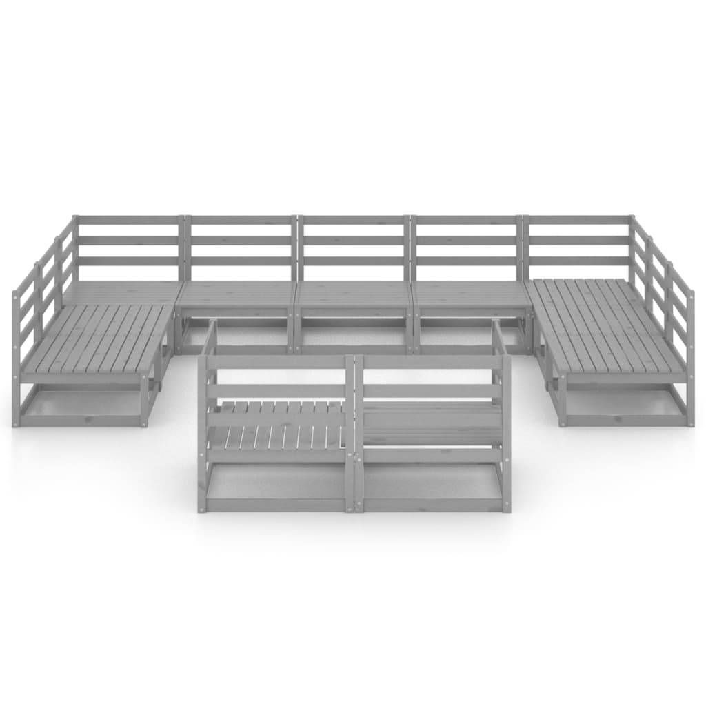 vidaXL 11-tlg. Garten-Lounge-Set Massivholz Kiefer