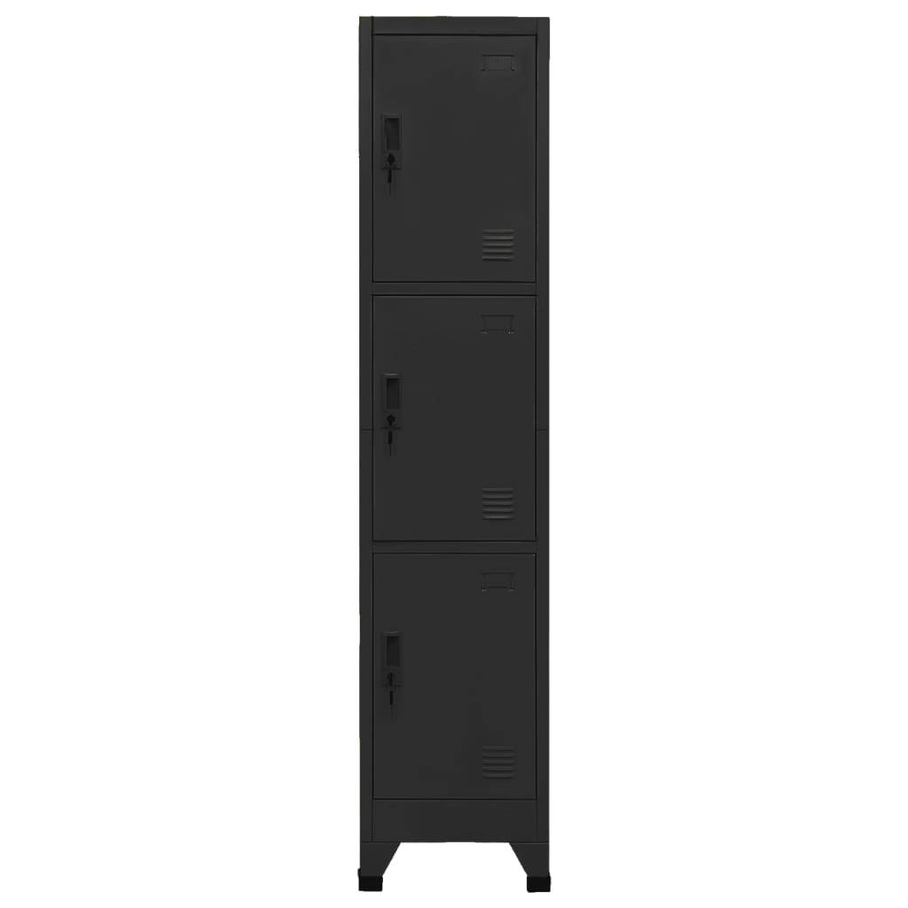 vidaXL Schließfachschrank Schwarz 38x45x180 cm Stahl