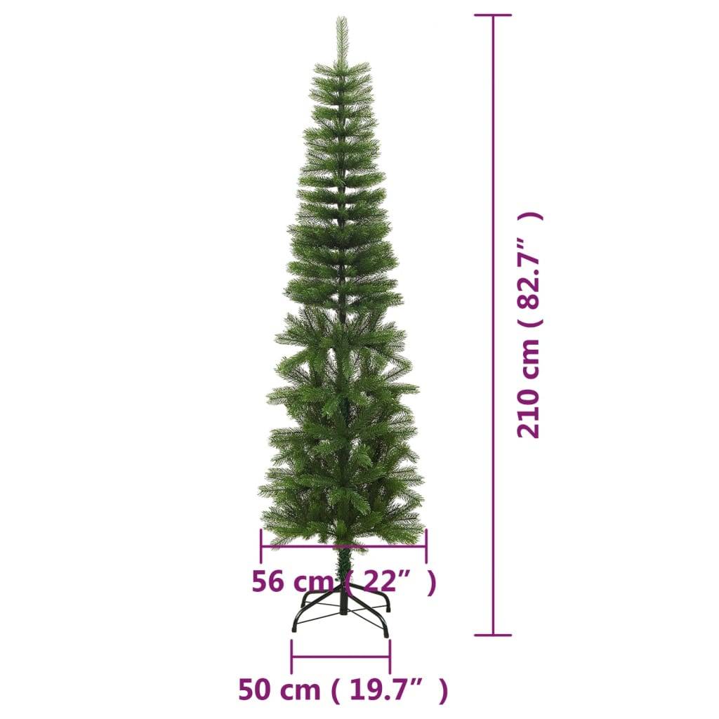 vidaXL Künstlicher Weihnachtsbaum mit Ständer Schlank 210 cm PE