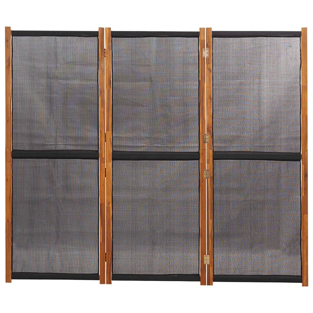 vidaXL 3-tlg. Raumteiler Schwarz 210x180 cm