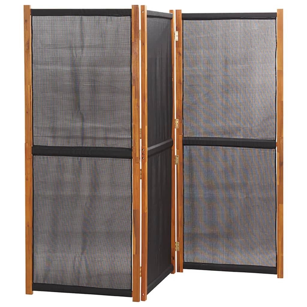 vidaXL 3-tlg. Raumteiler Schwarz 210x180 cm