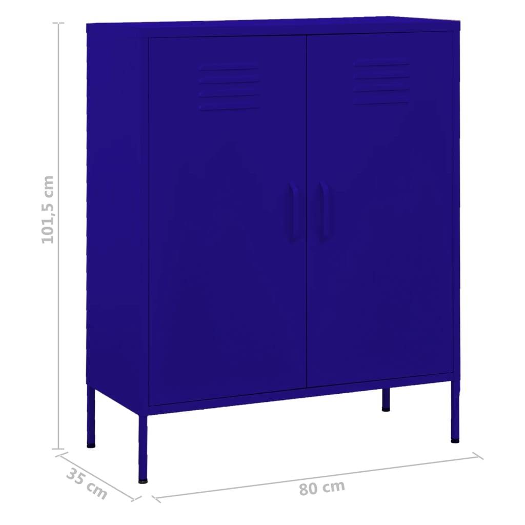 vidaXL Lagerschrank Marineblau 80x35x101,5 cm Stahl