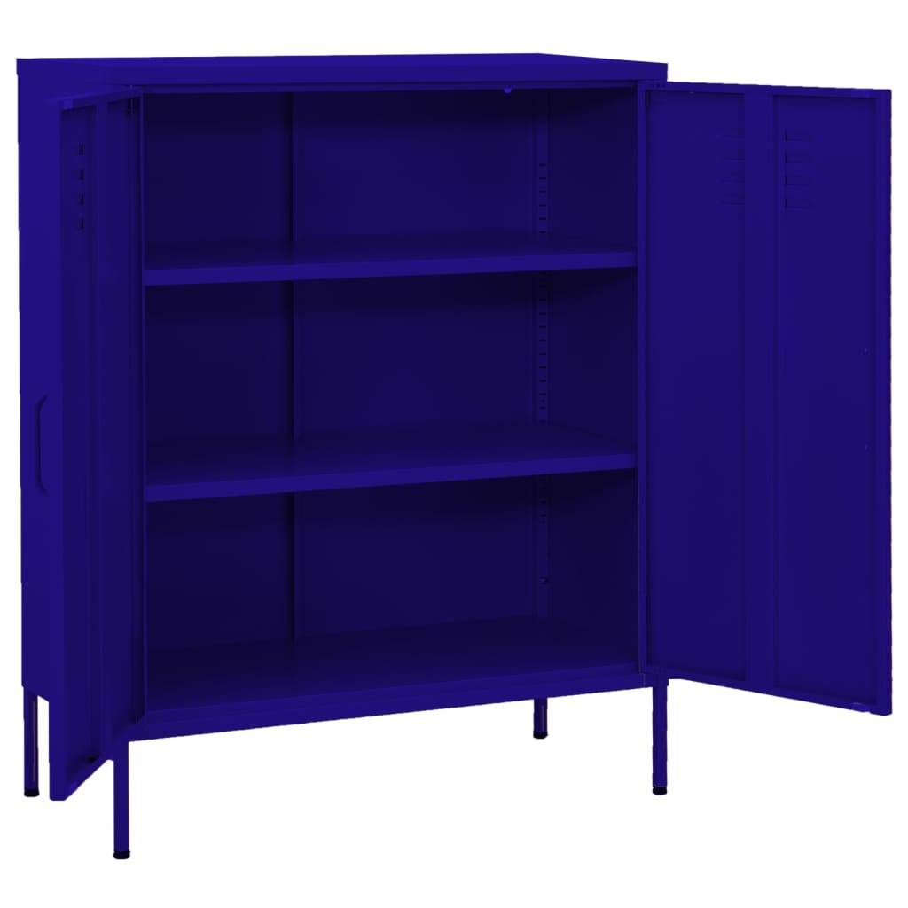 vidaXL Lagerschrank Marineblau 80x35x101,5 cm Stahl
