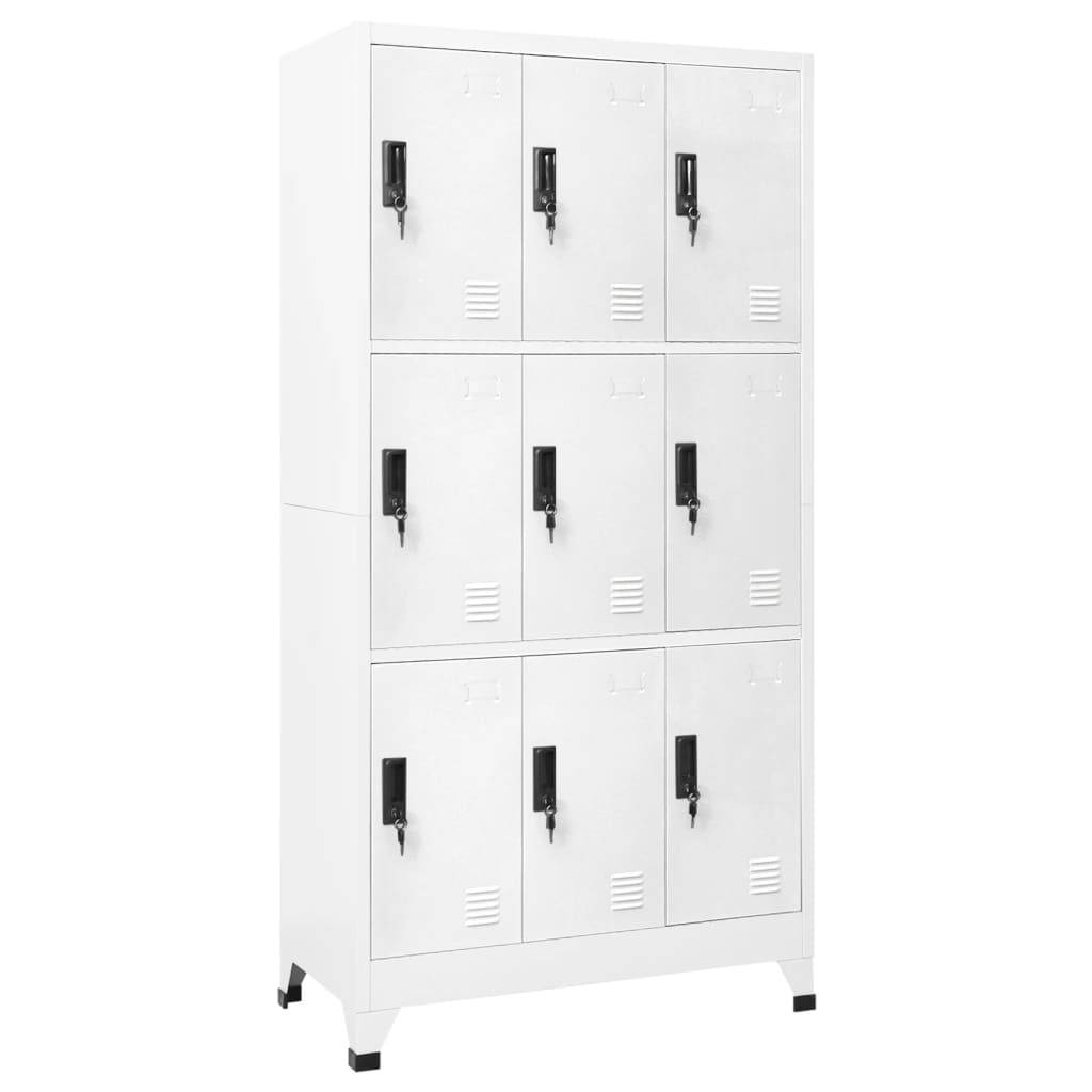 vidaXL Schließfachschrank Weiß 90x45x180 cm Stahl