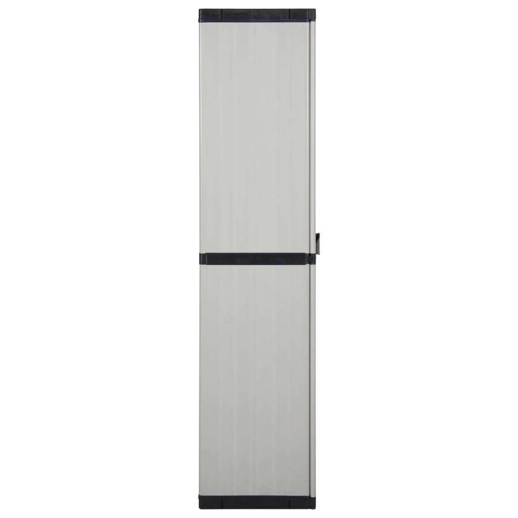 vidaXL Garten-Lagerschrank mit 3 Böden Grau &amp; Schwarz 68x40x168 cm