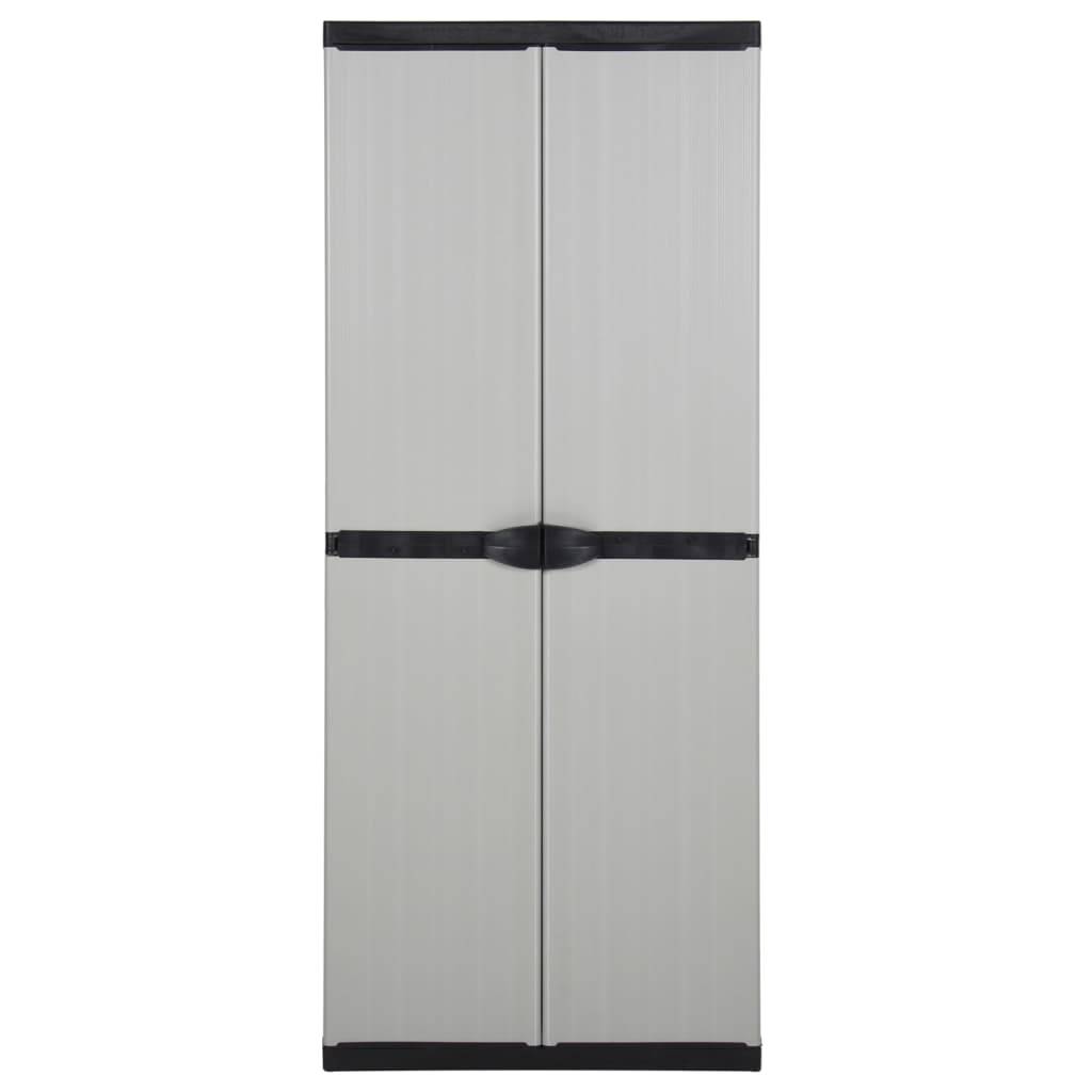 vidaXL Garten-Lagerschrank mit 3 Böden Grau &amp; Schwarz 68x40x168 cm