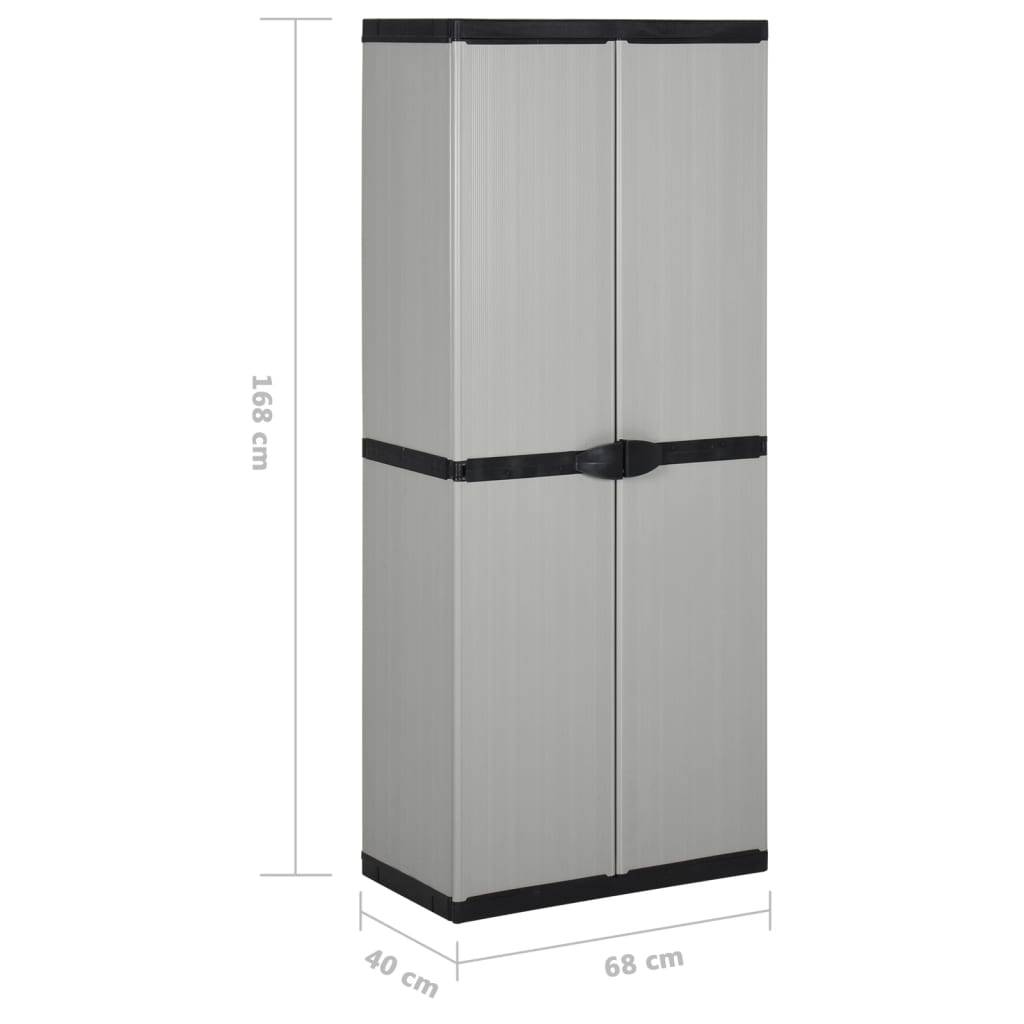 vidaXL Garten-Lagerschrank mit 3 Böden Grau &amp; Schwarz 68x40x168 cm