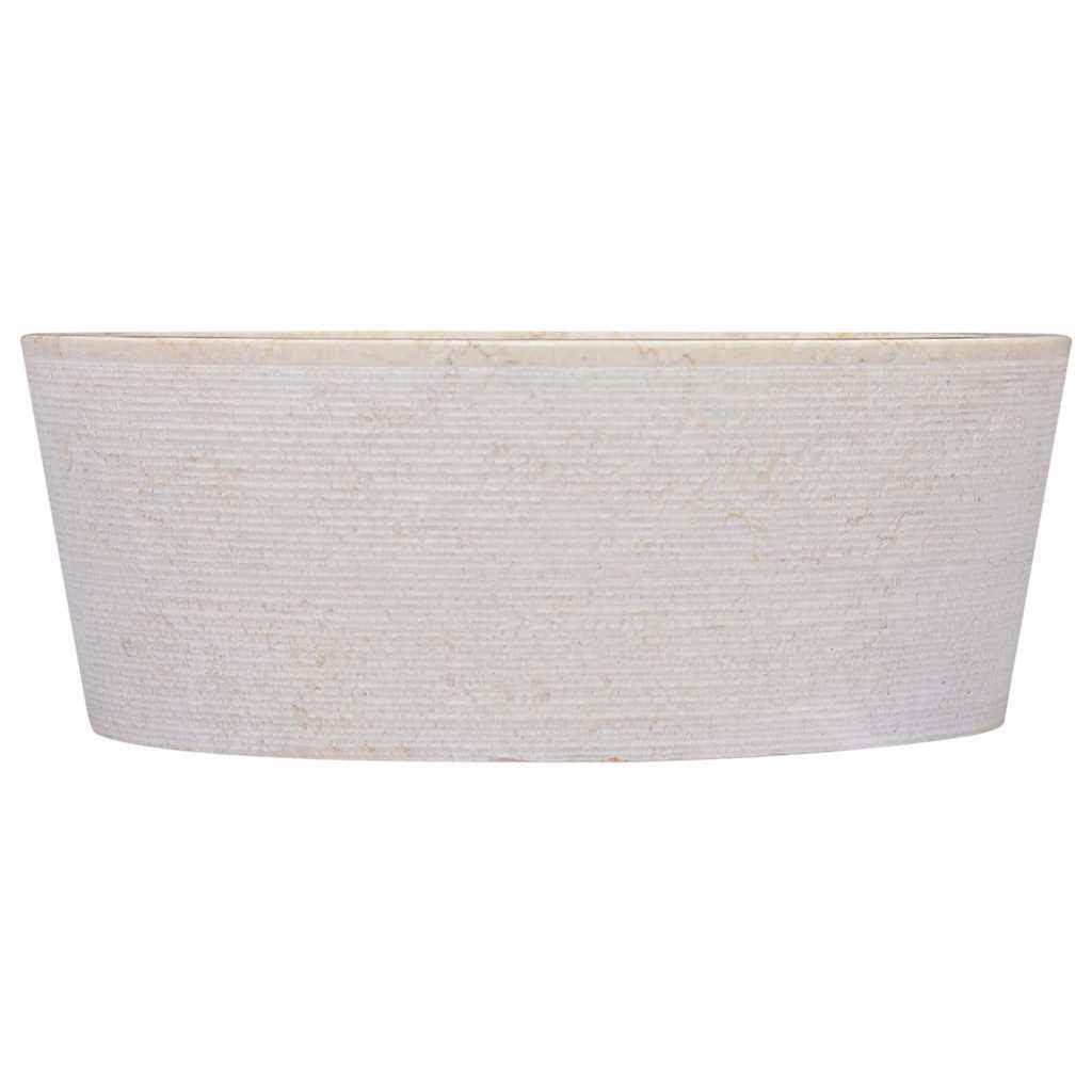 vidaXL Waschbecken Creme Ø40x15 cm Marmor