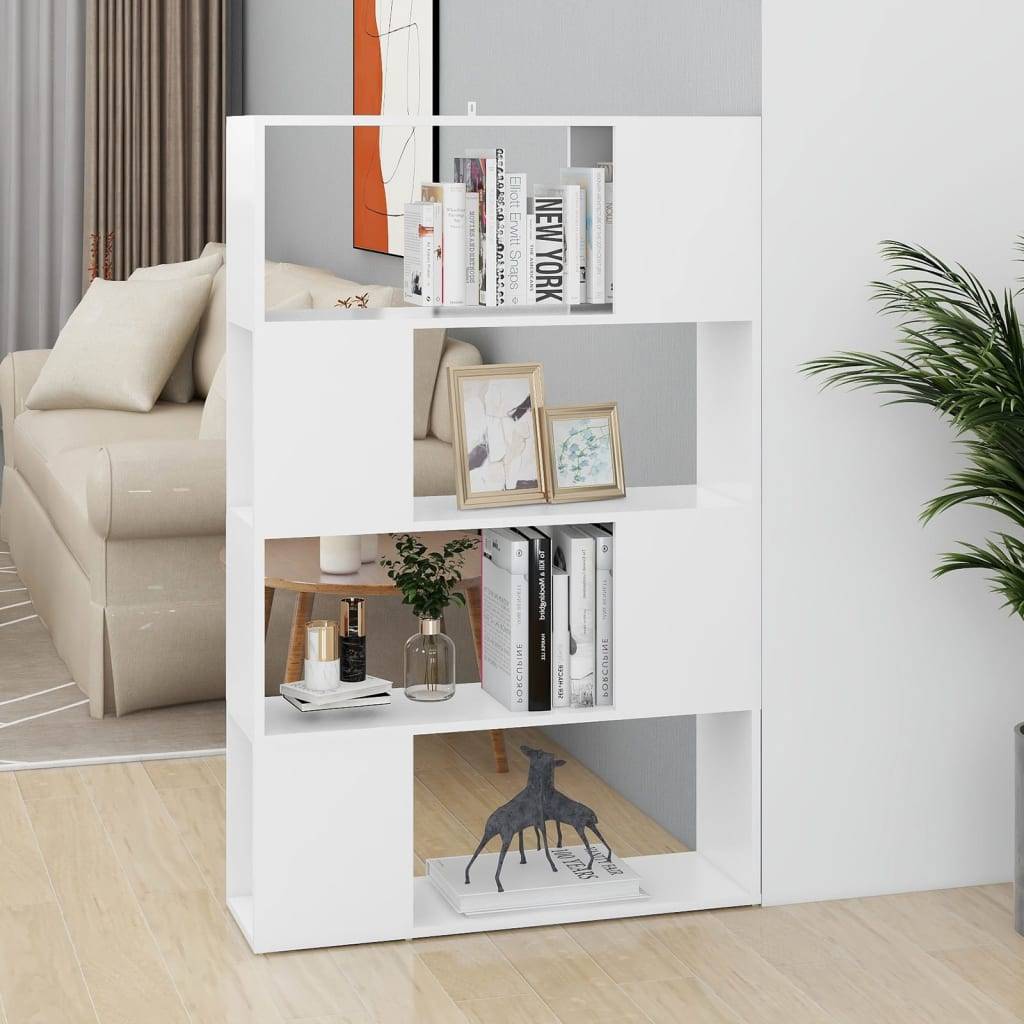 vidaXL Bücherregal Raumteiler Weiß 80x24x124,5 cm Holzwerkstoff