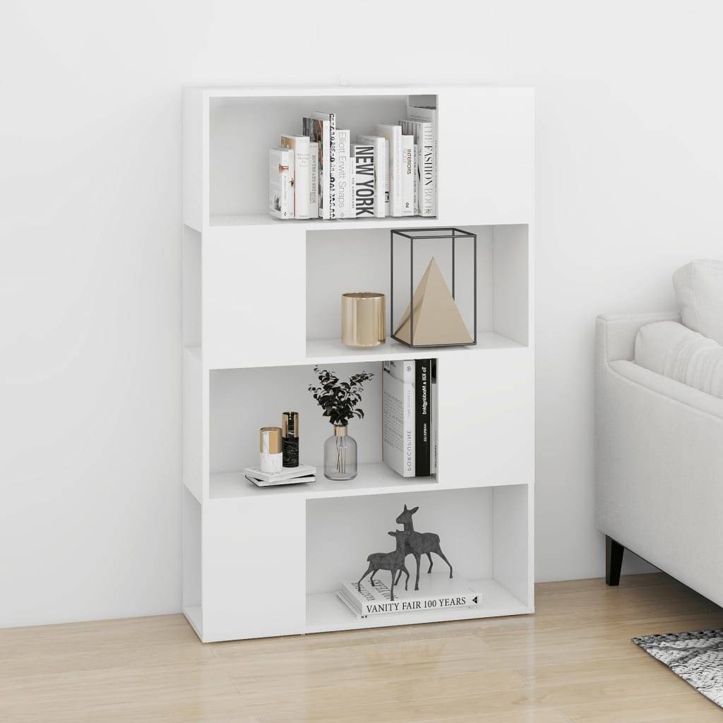 vidaXL Bücherregal Raumteiler Weiß 80x24x124,5 cm Holzwerkstoff