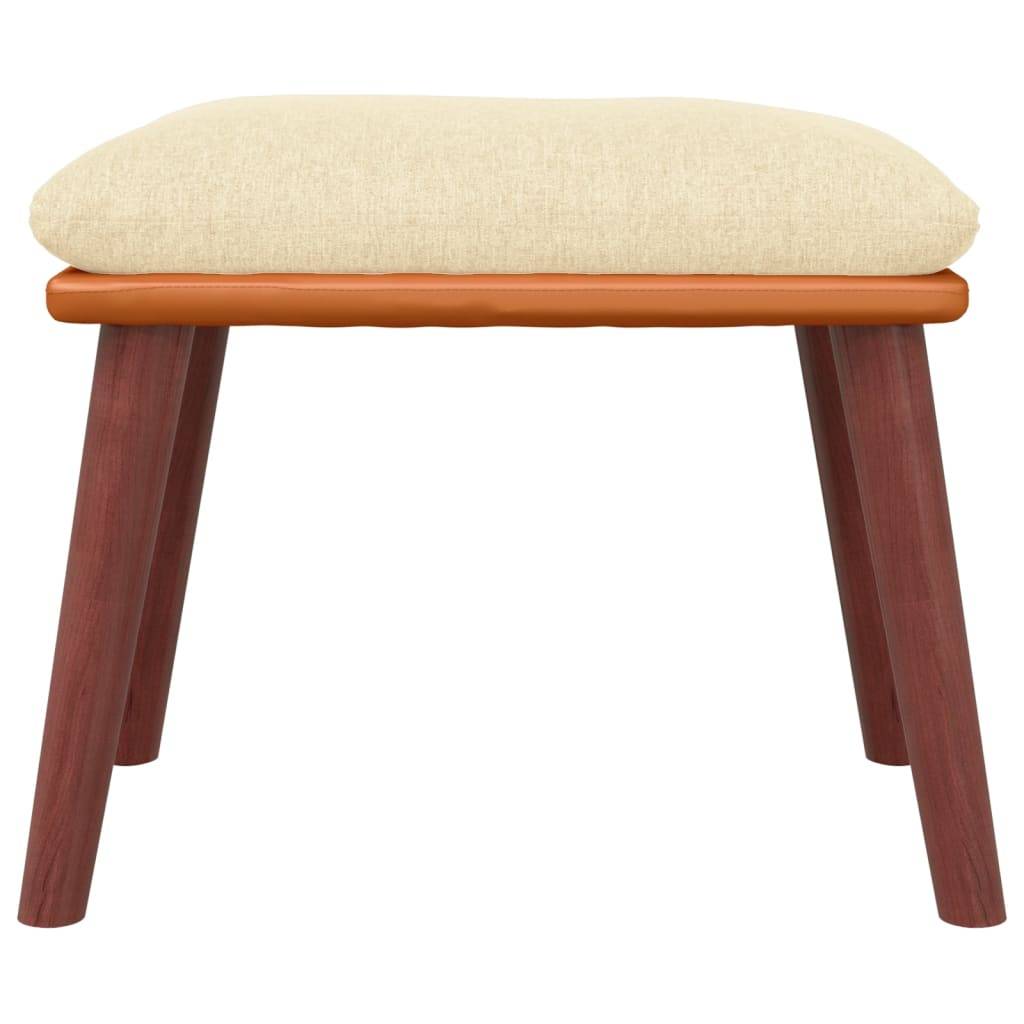 vidaXL Fußhocker Creme 45x29,5x35 cm Stoff und Kunstleder