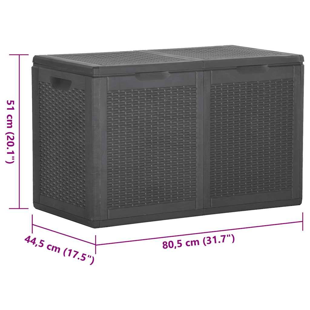 vidaXL Garten-Aufbewahrungsbox 180 L Schwarz PP Rattan