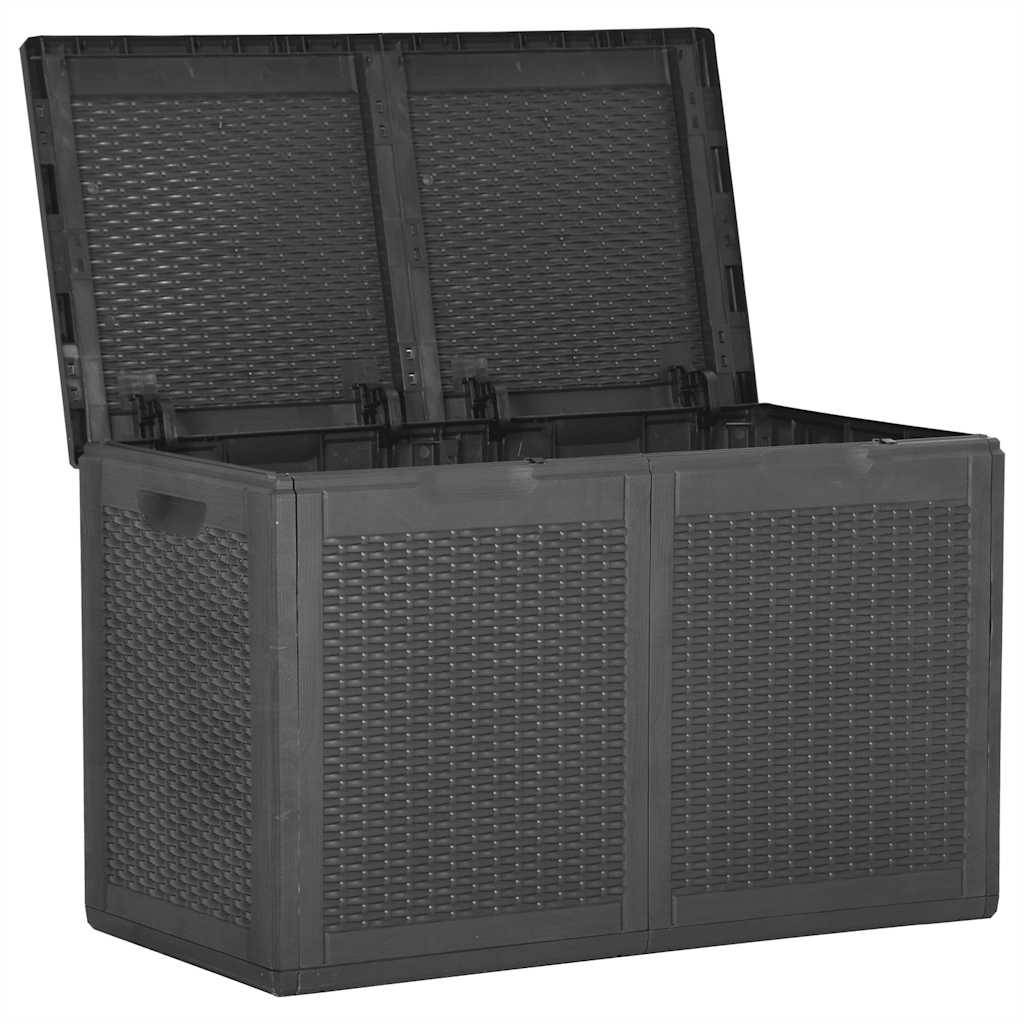 vidaXL Garten-Aufbewahrungsbox 180 L Schwarz PP Rattan