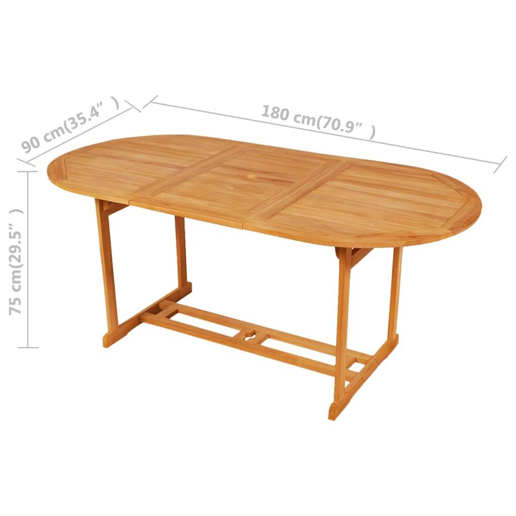 vidaXL 7-tlg. Garten-Essgruppe Massivholz Teak