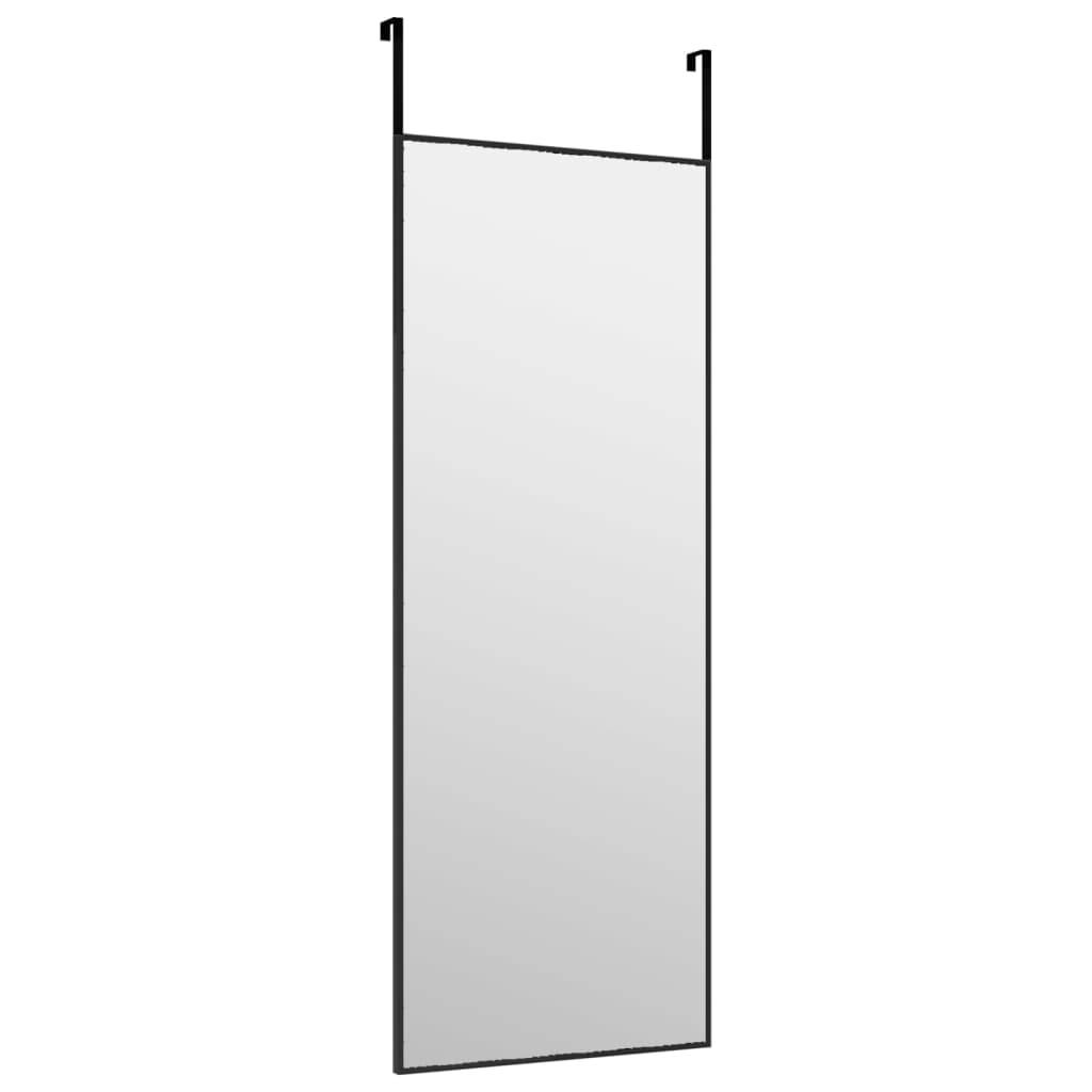 vidaXL Türspiegel Schwarz 30x80 cm Glas und Aluminium