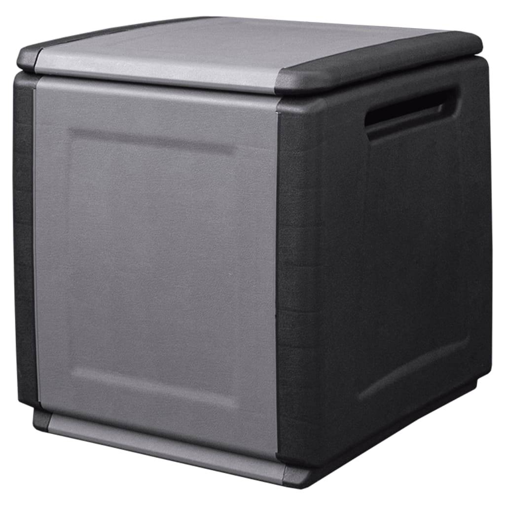 vidaXL Garten-Aufbewahrungsbox 54x53x57 cm 130 L Dunkelgrau Schwarz