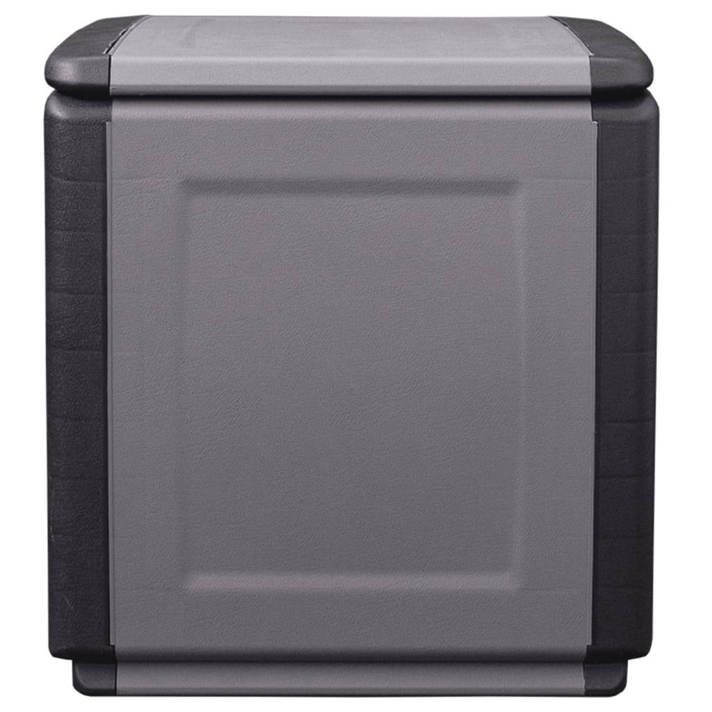 vidaXL Garten-Aufbewahrungsbox 54x53x57 cm 130 L Dunkelgrau Schwarz