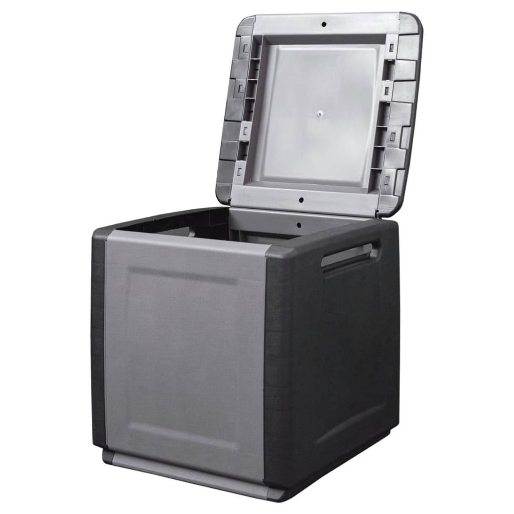 vidaXL Garten-Aufbewahrungsbox 54x53x57 cm 130 L Dunkelgrau Schwarz
