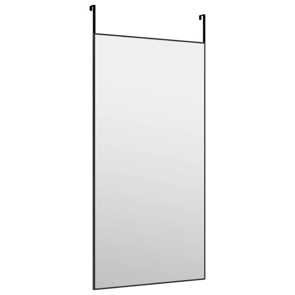 vidaXL Türspiegel Schwarz 50x100 cm Glas und Aluminium