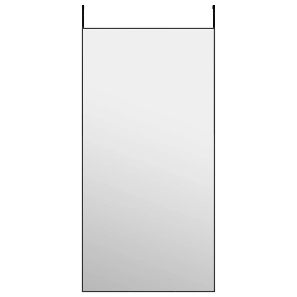 vidaXL Türspiegel Schwarz 50x100 cm Glas und Aluminium