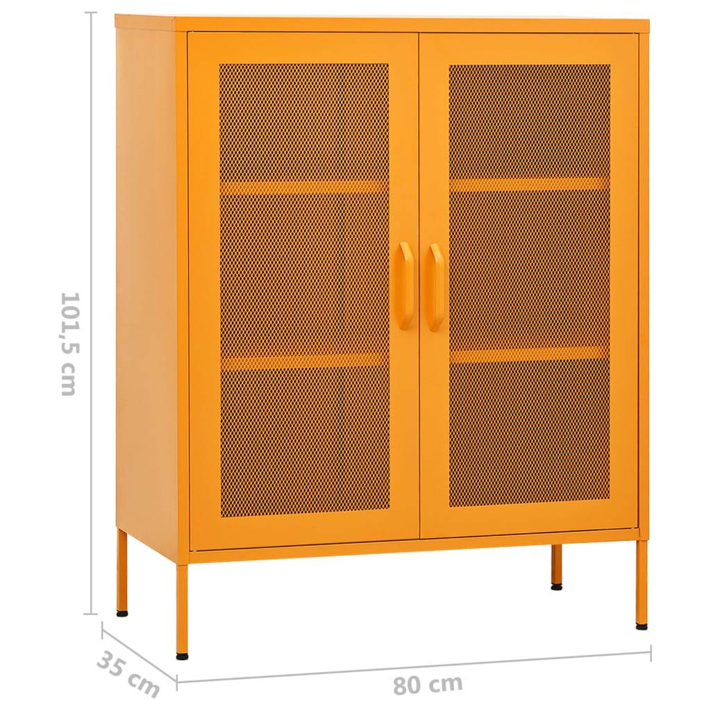 vidaXL Lagerschrank Senfgelb 80x35x101,5 cm Stahl