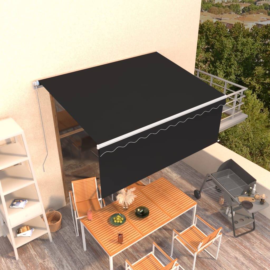 vidaXL Markise Manuell Einziehbar mit Rollo 3x2,5 m Anthrazit