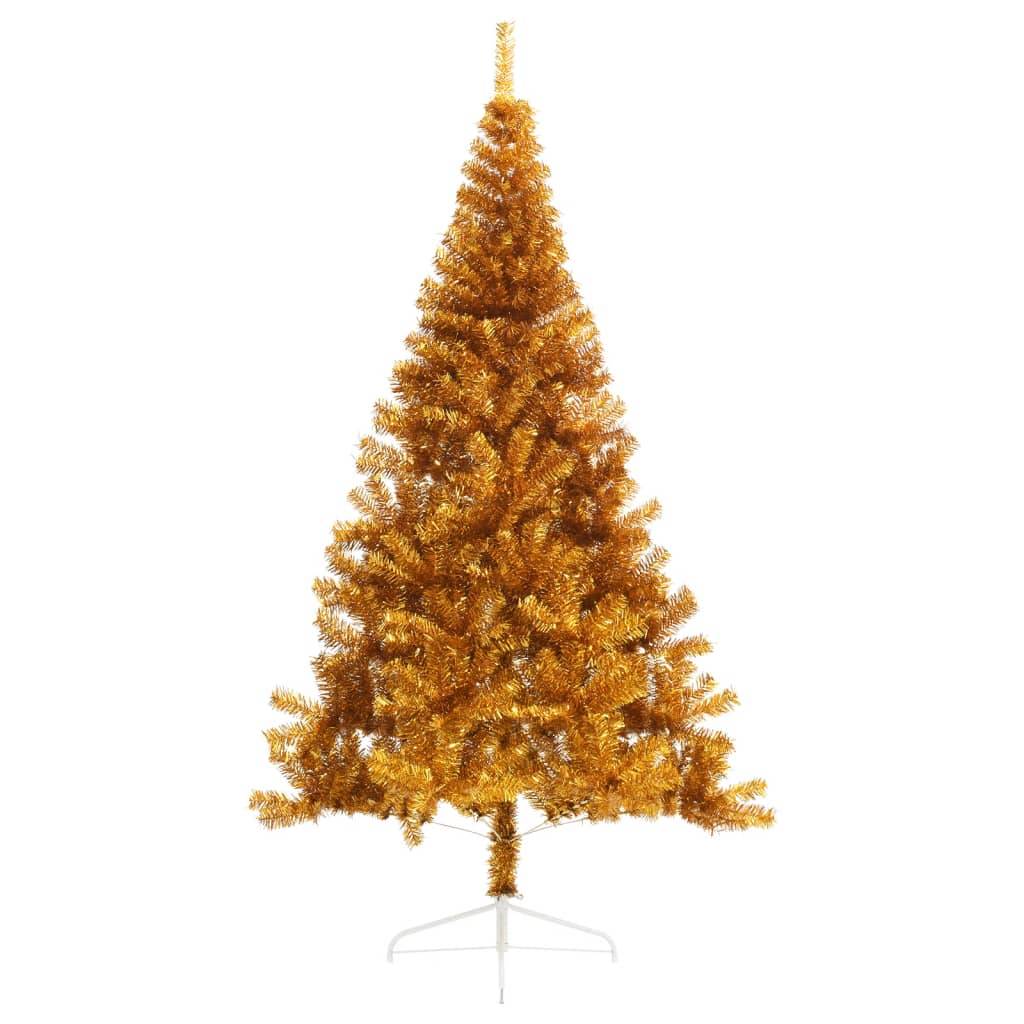 vidaXL Künstlicher Halb-Weihnachtsbaum mit Ständer Gold 240 cm PET