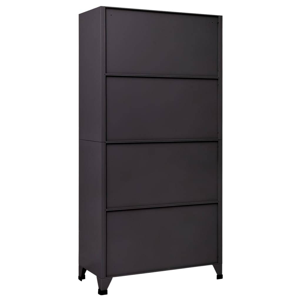 vidaXL Schließfachschrank Anthrazit und Weiß 90x45x180 cm Stahl