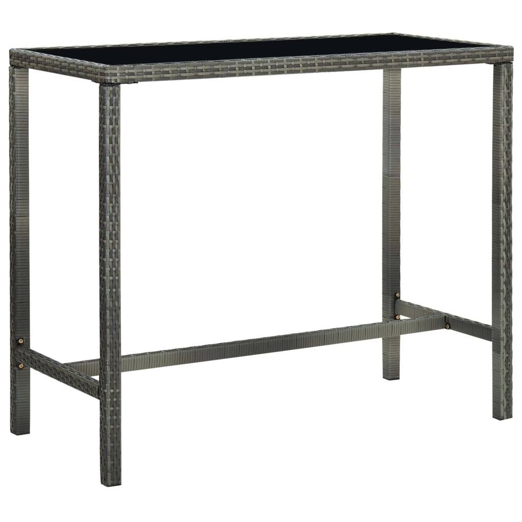 vidaXL 9-tlg. Gartenbar-Set mit Kissen Poly Rattan Grau