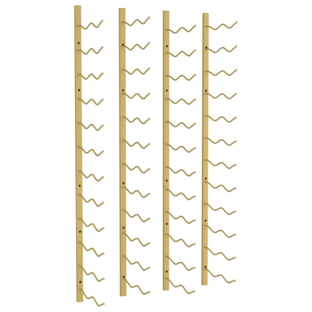 vidaXL Wand-Weinregal für 24 Flaschen 2 Stk. Golden Eisen