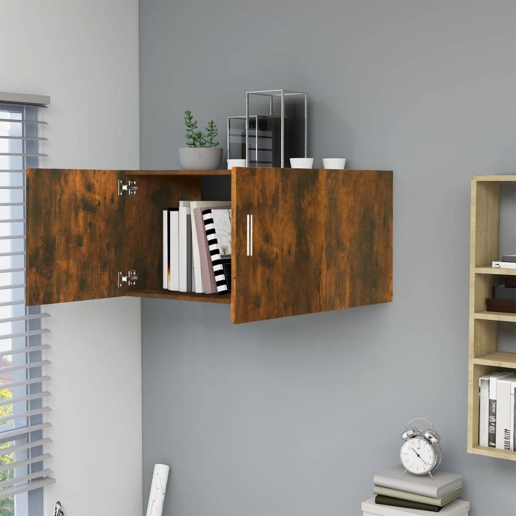 vidaXL Wandschrank Räuchereiche 80x39x40 cm Holzwerkstoff