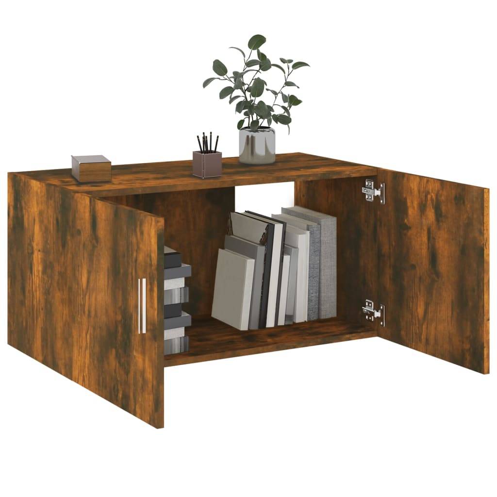 vidaXL Wandschrank Räuchereiche 80x39x40 cm Holzwerkstoff