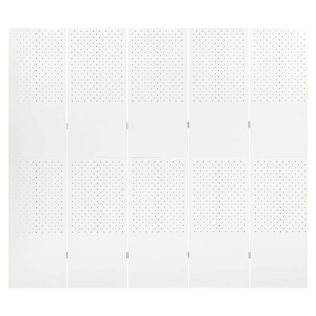vidaXL 5-tlg. Raumteiler Weiß 200x180 cm Stahl